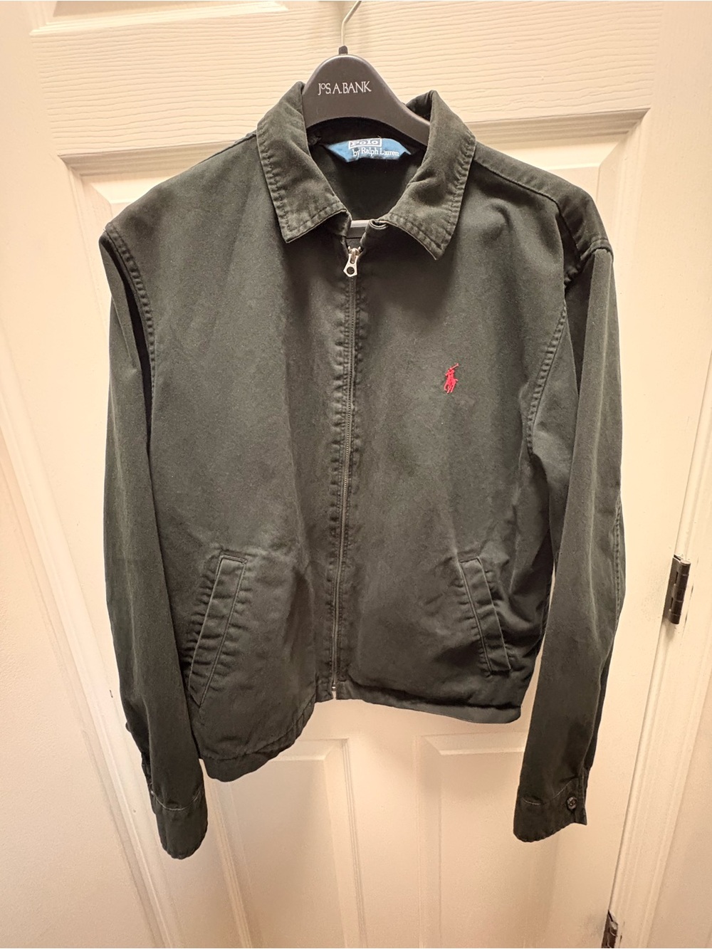 Polo by Ralph Lauren Men's Faded Black Zip-Front Harrington Jacket